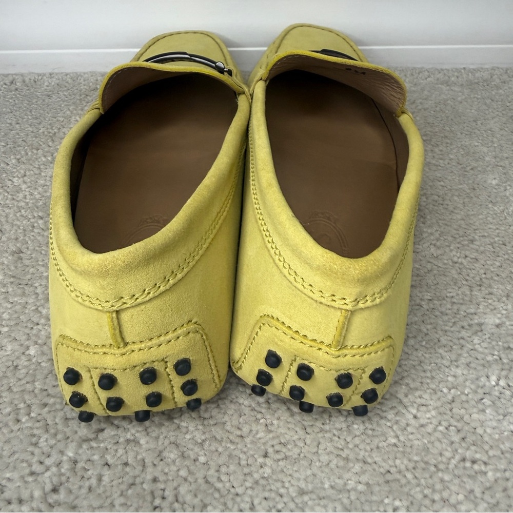Tod's Lemon Suede Men's Driving Loafers - Picture 2 of 16